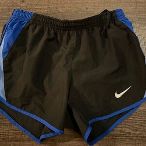 Nike Women's Black and Blue Athletic Shorts